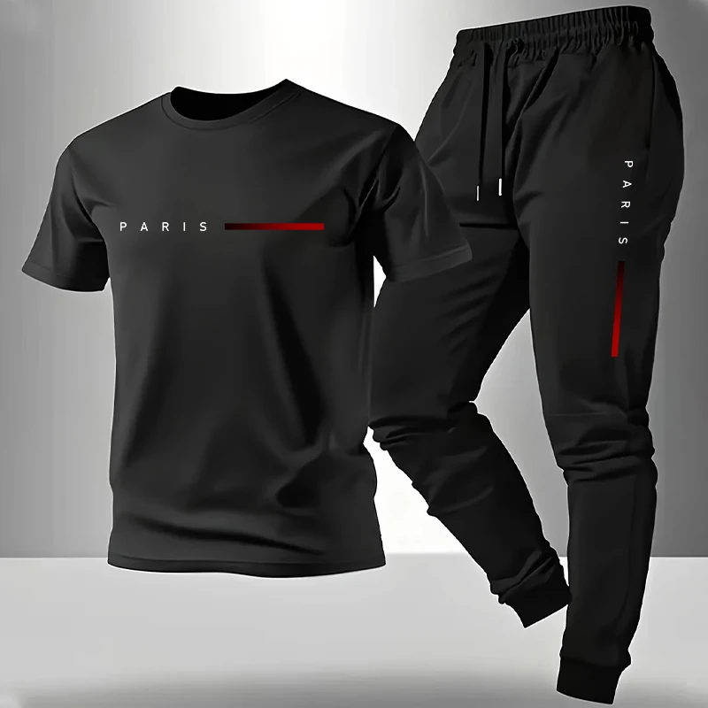 Mens Fashion Clothes - Новинка 2026: Мужской спортивный костюм (футболка