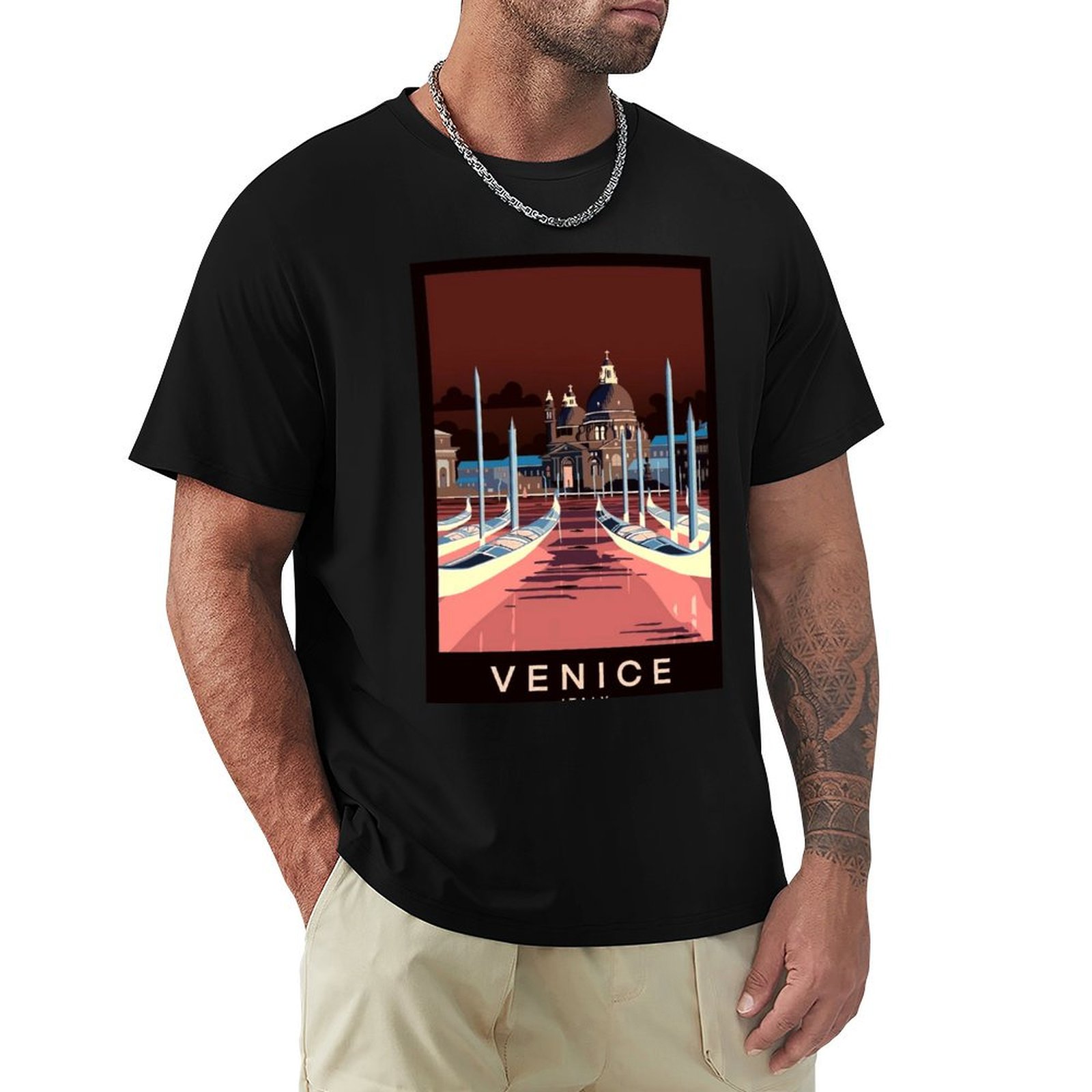 Men'S Fashion Venice Italy - Венеция, Италия: футболка с принтом для