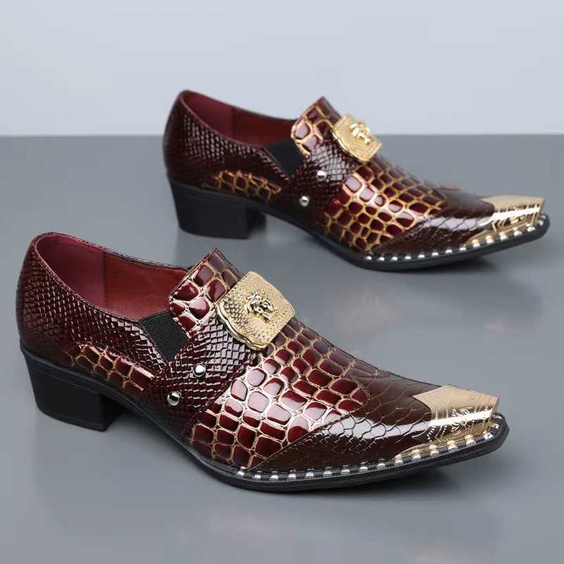 Oxford Shoes Brogue - Мужские туфли-оксфорды с принтом под змею,