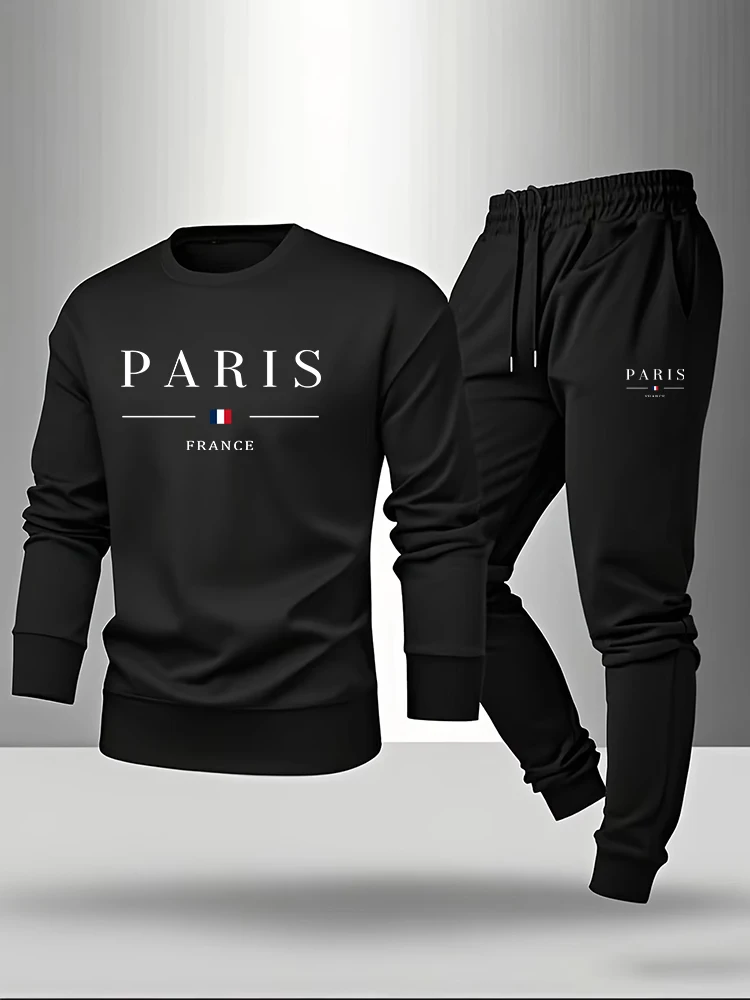 Paris Fashion Men - Мужской комплект с принтом Paris: пуловер