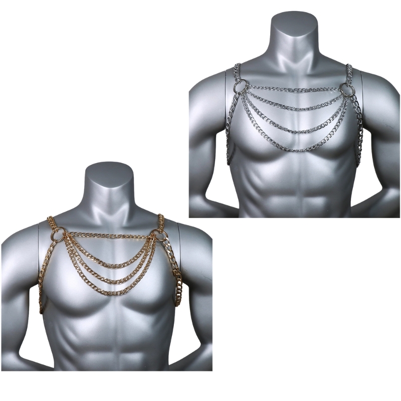 Fashion Harness Men - Мужская сексуальная металлическая цепочка на грудь,