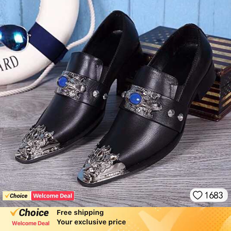 Oxford Shoes Brogue - Мужская обувь Итальянский стиль Кожаные модельные