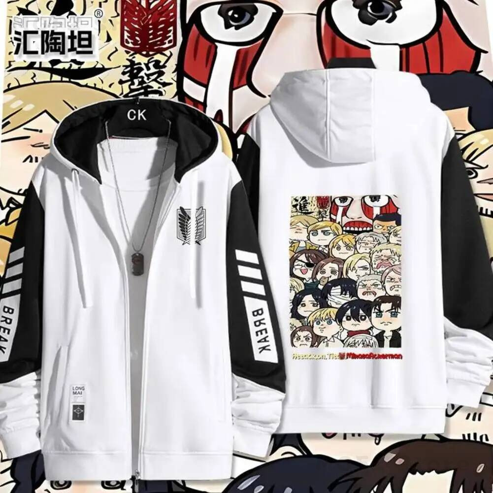 Men'S Fashion Zipper Hoodie - Костюм Ackerman Levi Mikasa·Ackerman Eren Jaeger: