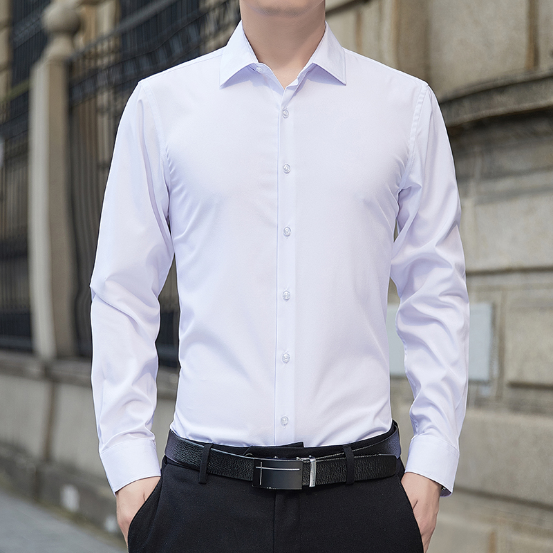 Mens Fashion Clothes - Новая мужская рубашка больших размеров, однотонная,