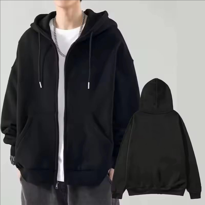 Men'S Fashion Zipper Hoodie - Новая мужская модная повседневная однотонная толстовка