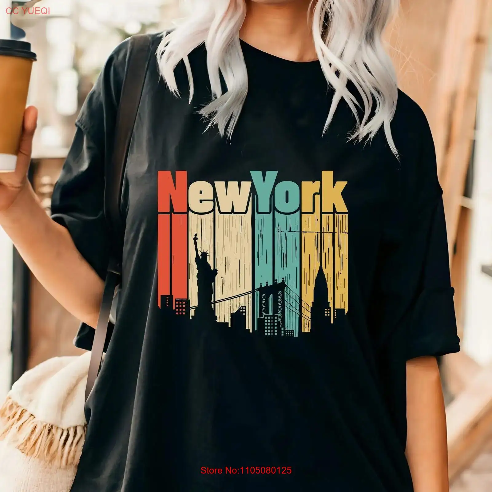Men'S Fashion Nyc - Футболка в стиле ретро Нью-Йорк, США,