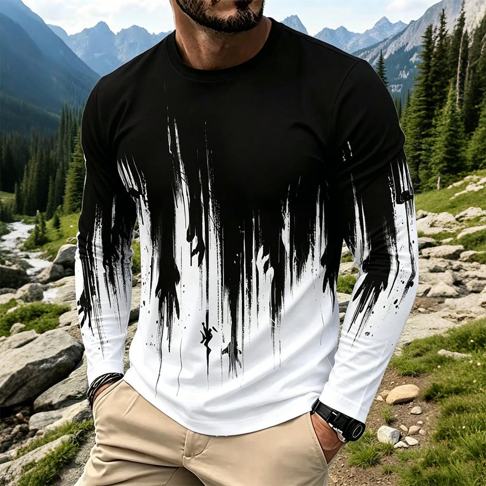 Mens Fashion Top - Мужская футболка с длинным рукавом и