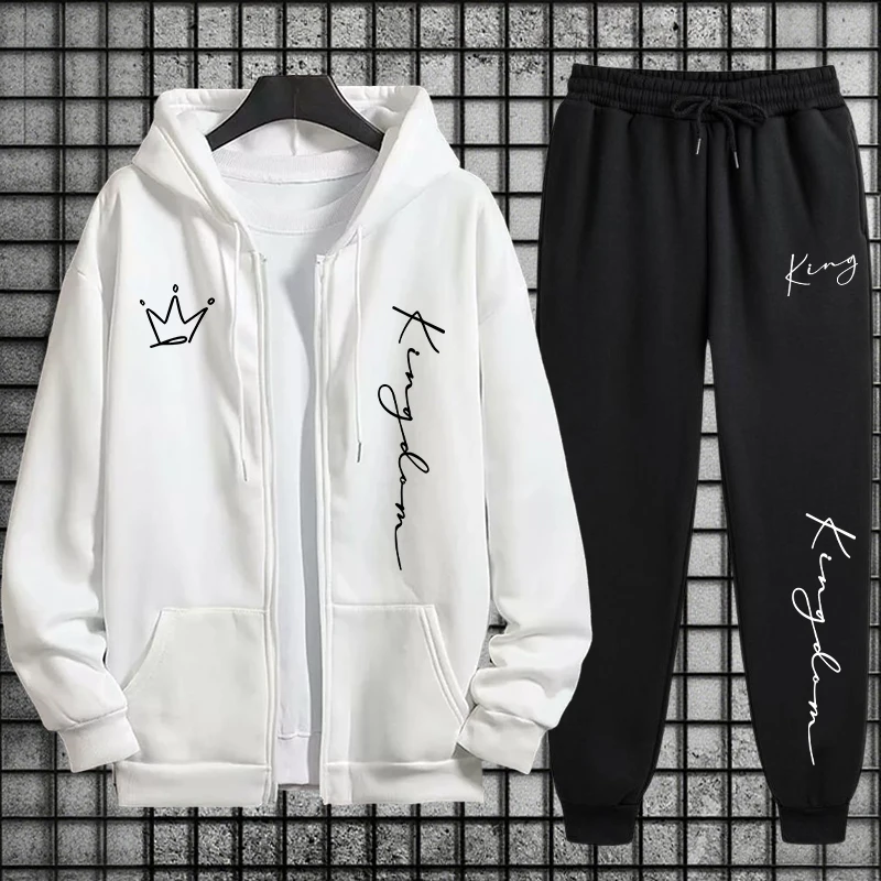 Мужской комплект: худи с принт – обзор и цена Men'S Fashion Zipper Hoodie