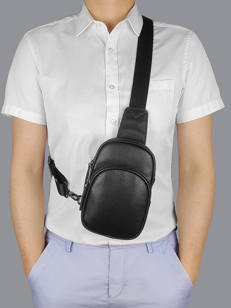 Маленькая сумка-слинг из натур – обзор и цена Fashion Harness Men