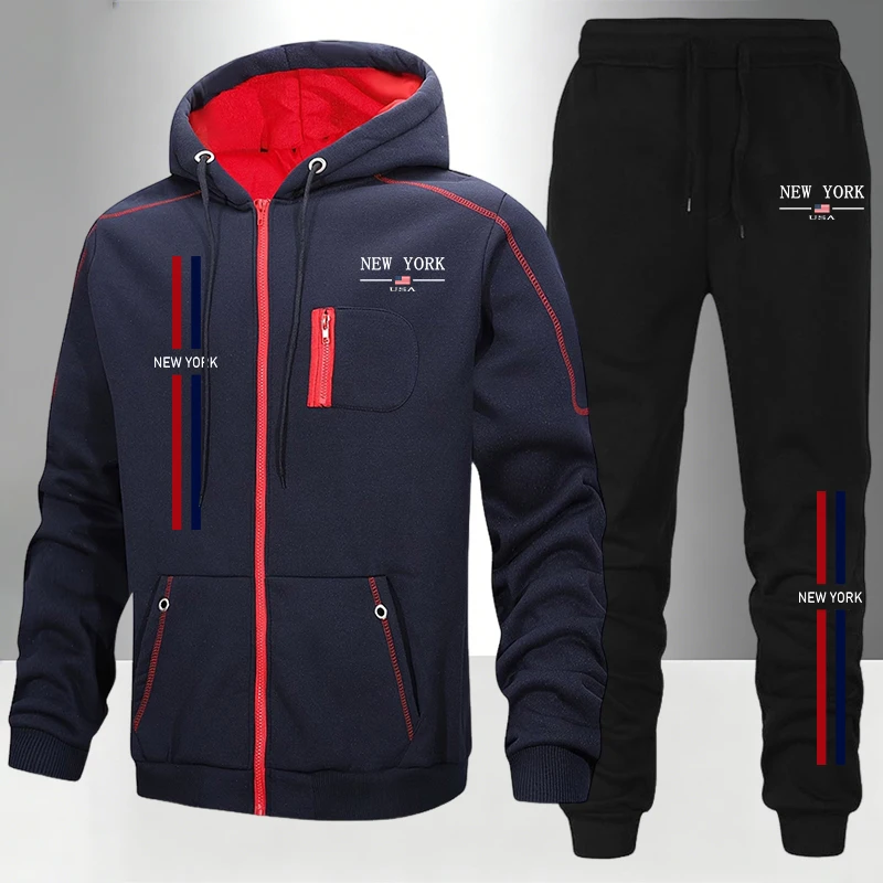 Мужской комплект/костюм/брюки: – обзор и цена Men'S Fashion Zipper Hoodie