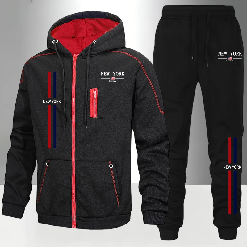 Мужской комплект/костюм/брюки: – обзор и цена Men'S Fashion Zipper Hoodie