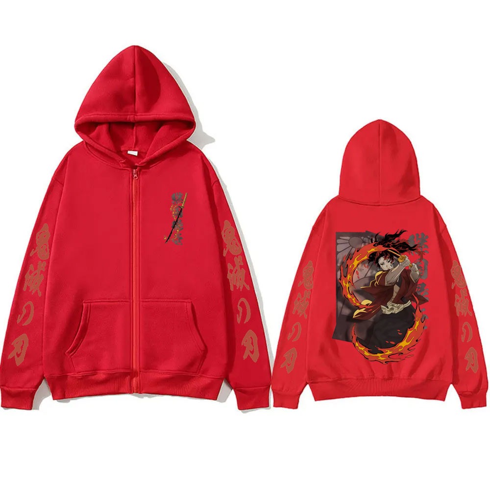 Новый Demon Slayer Tsugikuni Y – обзор и цена Men'S Fashion Zipper Hoodie