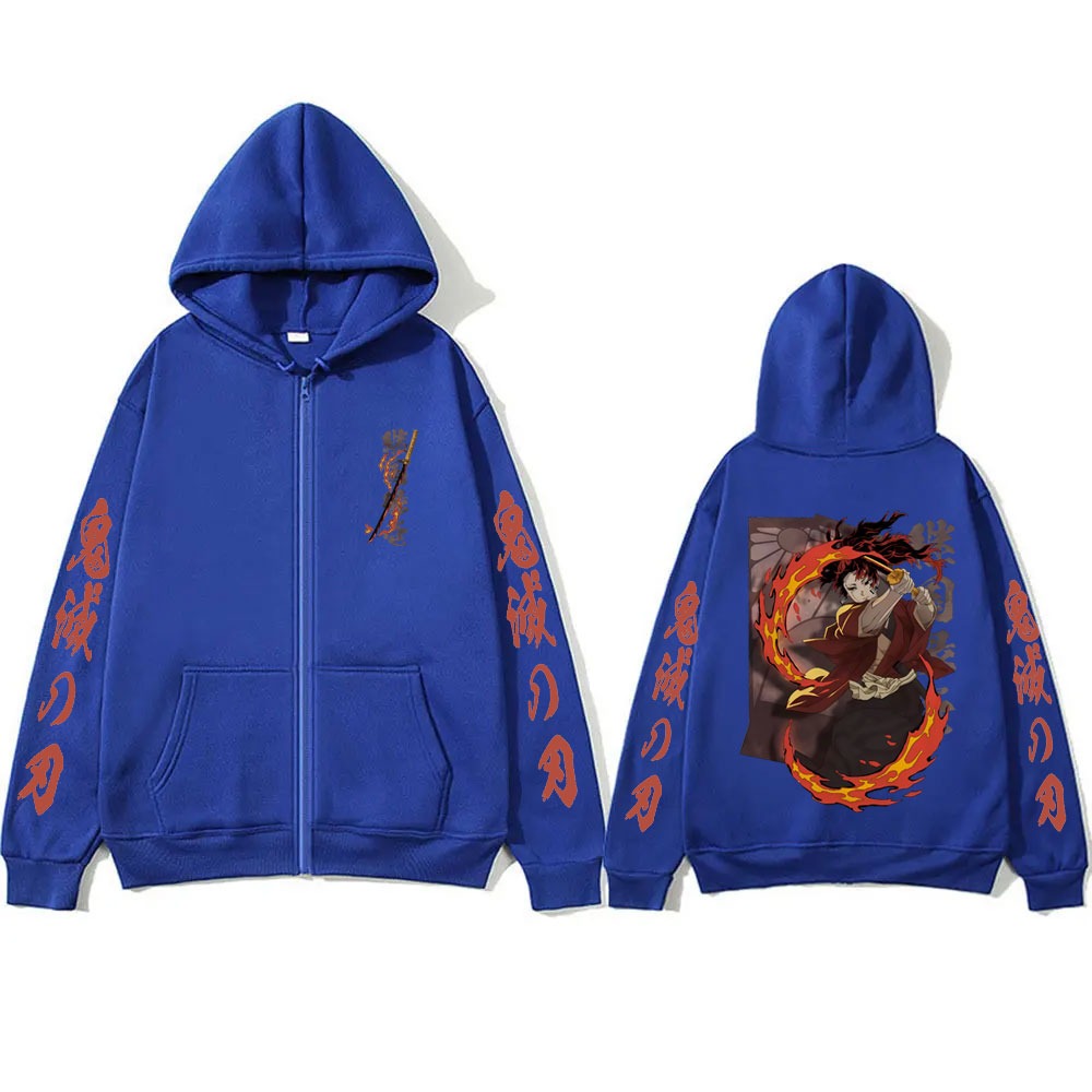 Новый Demon Slayer Tsugikuni Y – обзор и цена Men'S Fashion Zipper Hoodie