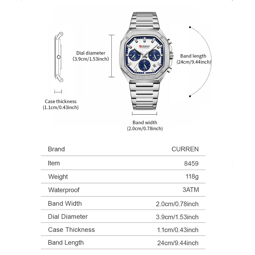CURREN Роскошные квадратные ча – обзор и цена Fashion Mens Watches
